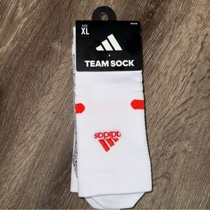 🆕 Adidas Team Crew Socks White Orange XL Men’s 12–16 Athletic Soccer Socks